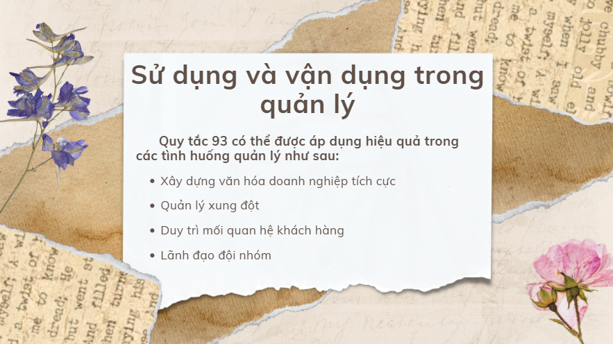 5. Sử dụng và vận dụng trong quản lý